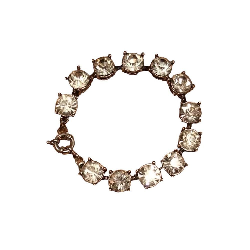Chunky Crystal Shabby Chic Statement Bracelet Sil… - image 3